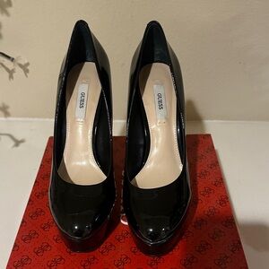 GUESS Shiny Black Heels